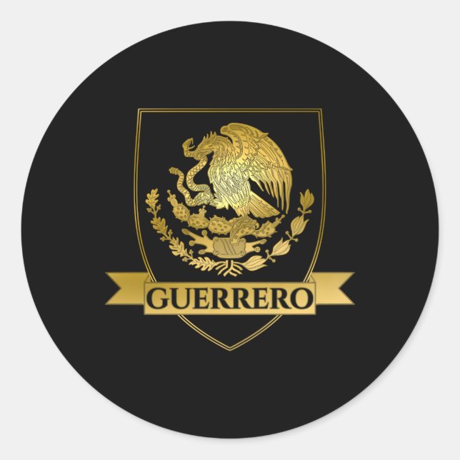 Guerrero Mexico Crest Classic Round Sticker (Front)