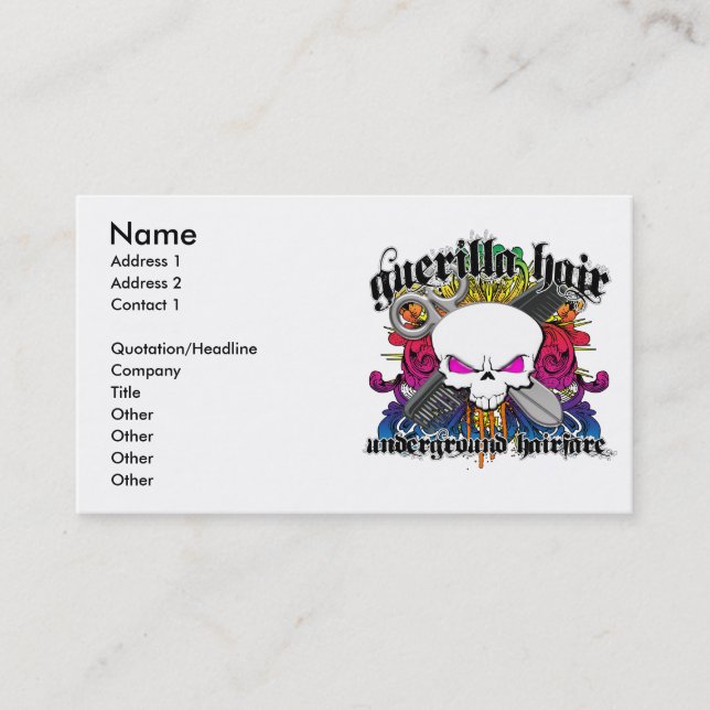 Guerrilla Hair Business Card (Front)