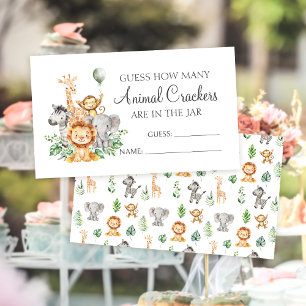 Guess Animal Crackers Safari Baby Shower Cards