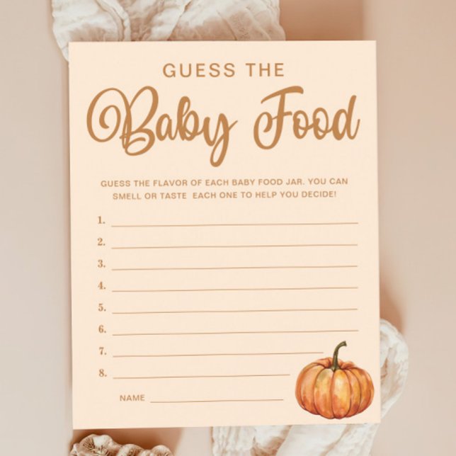Guess Baby Food Fall Pumpkin Baby Shower Game (Creator Uploaded)