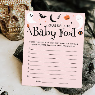 Guess Baby Food Pink Halloween Baby Shower Game