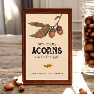 Guess How Many Acorns Fall Baby Shower Game Sign
