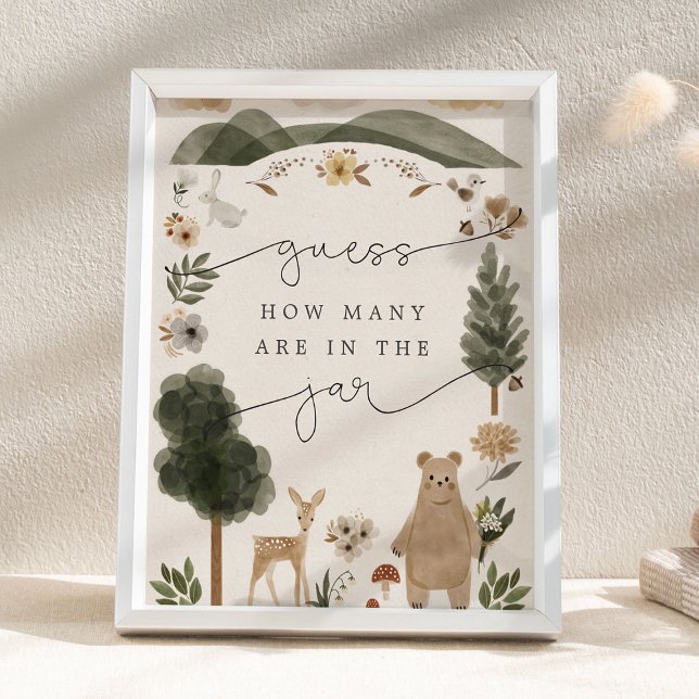 Guess How Many Are in the Jar Boho Woodland Sign (Creator Uploaded)