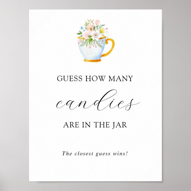 Guess How Many Are in the Jar Shower Game Poster (Front)