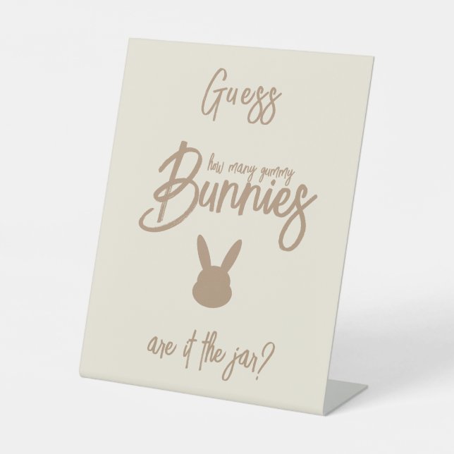 Guess How Many Baby Shower Game Pedestal Sign (Front)