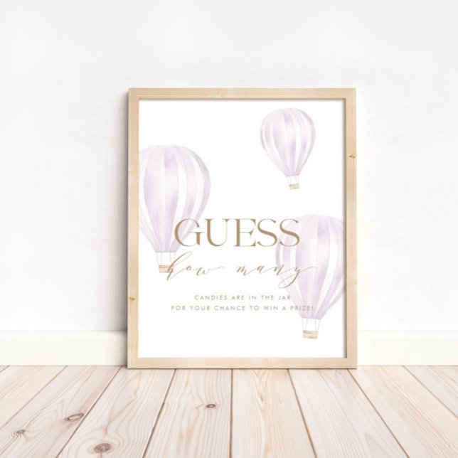 Guess How Many Baby Shower Game Sign Pink Shower (Creator Uploaded)