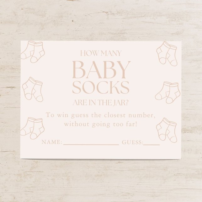 Guess How Many Baby Socks Girl Baby Shower Game Enclosure Card (Creator Uploaded)