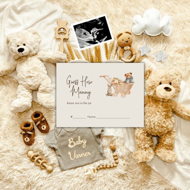 Guess How Many Boho Nursery Baby Shower Game Enclosure Card (Guess How Many Boho Nursery Baby Shower Game Enclosure Card)
