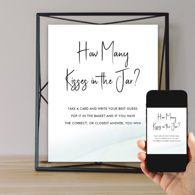 Guess How Many Bridal Shower Game Green Wash Poster (Bridal Shower guessing game poster available to order printed and as a digital download)