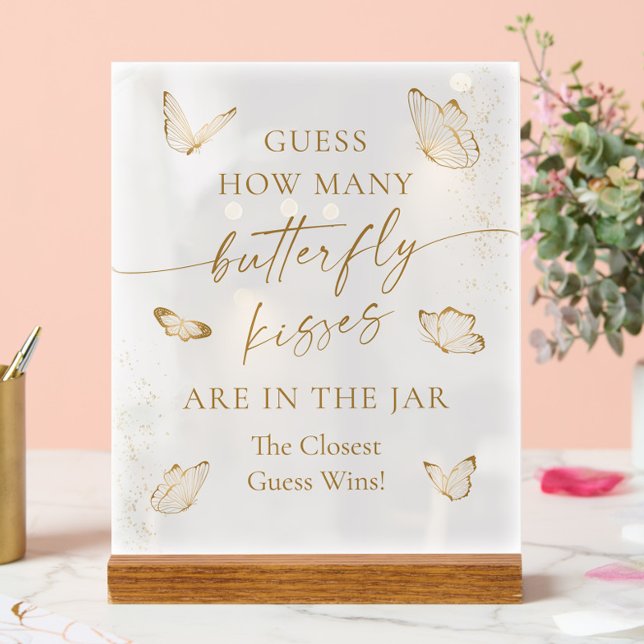 Guess How Many Butterfly Kisses Acrylic Sign (Creator Uploaded)