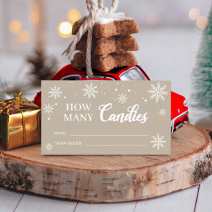 Guess How Many Candies Winter Baby Shower Game Enclosure Card