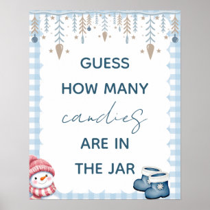 Guess How Many Candies Winter Baby Shower Sign