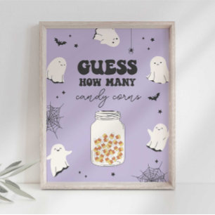 Guess How Many Candy Corns in the Jar Party Sign
