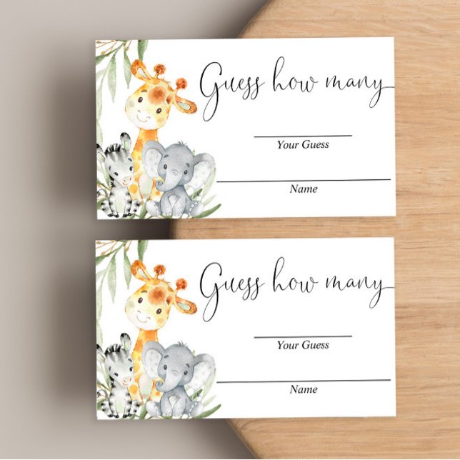 Guess how many cards safari cute animals greenery (Creator Uploaded)