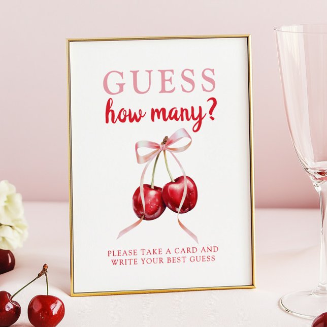 Guess How Many Cherry Baby Shower Game Poster (Creator Uploaded)