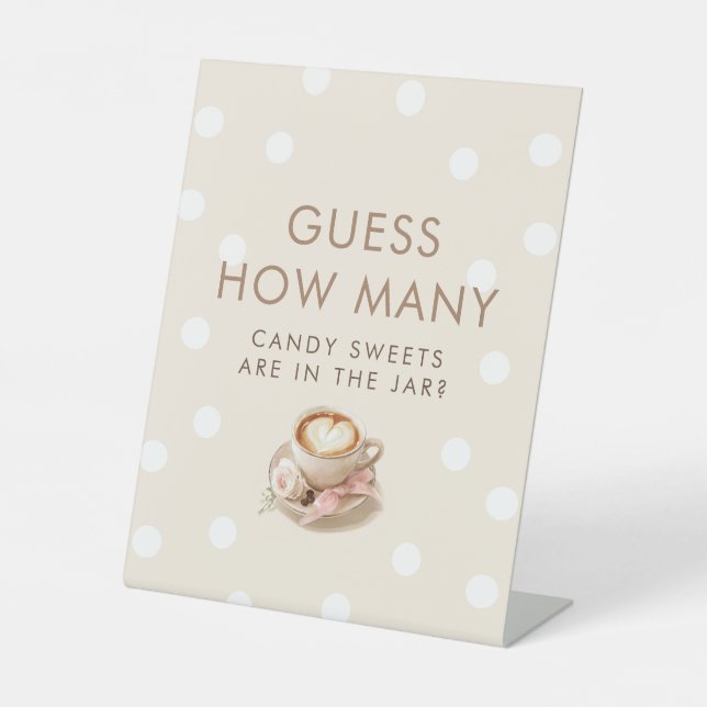 Guess How Many Coffee Baby Shower Table Sign (Front)