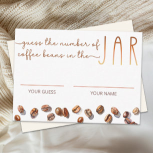 Guess How Many Coffee Beans Bridal Shower Game Car Enclosure Card