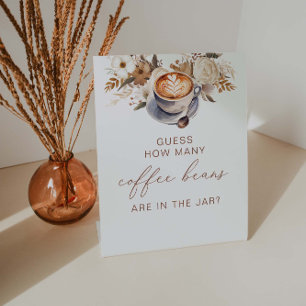 Guess How Many Coffee Beans Bridal Shower Game Pedestal Sign