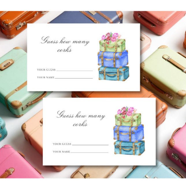 Guess how many corks Travel bridal shower Enclosure Card (Creator Uploaded)