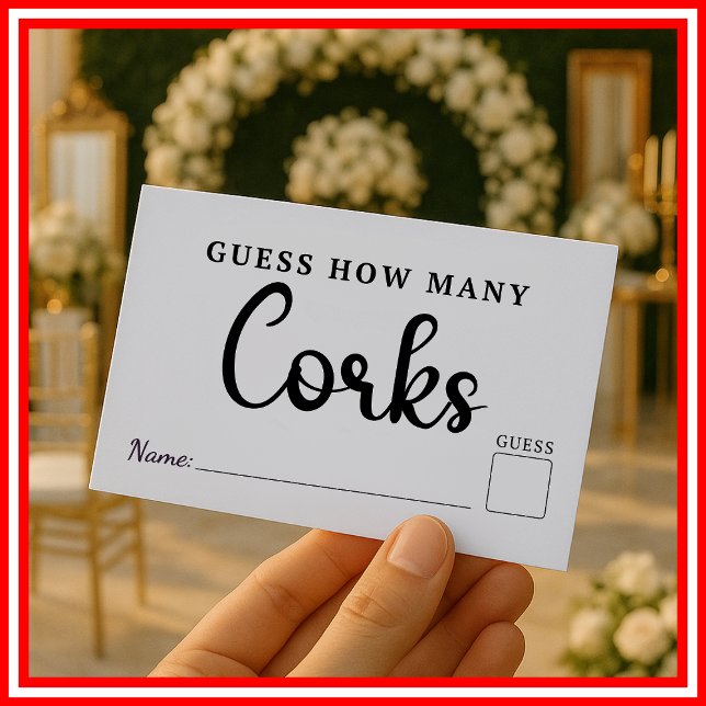 Guess How Many Corks Wedding Bridal Shower Game Enclosure Card (Creator Uploaded)