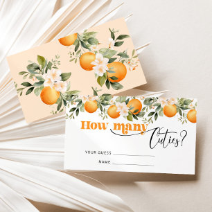 Guess how many cuties baby shower game enclosure card