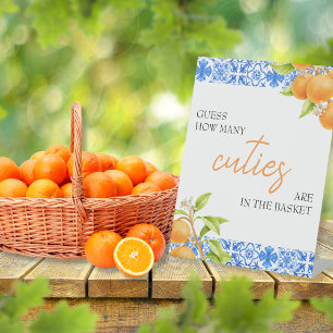 Guess How Many Cuties Baby Shower Game Pedestal Sign