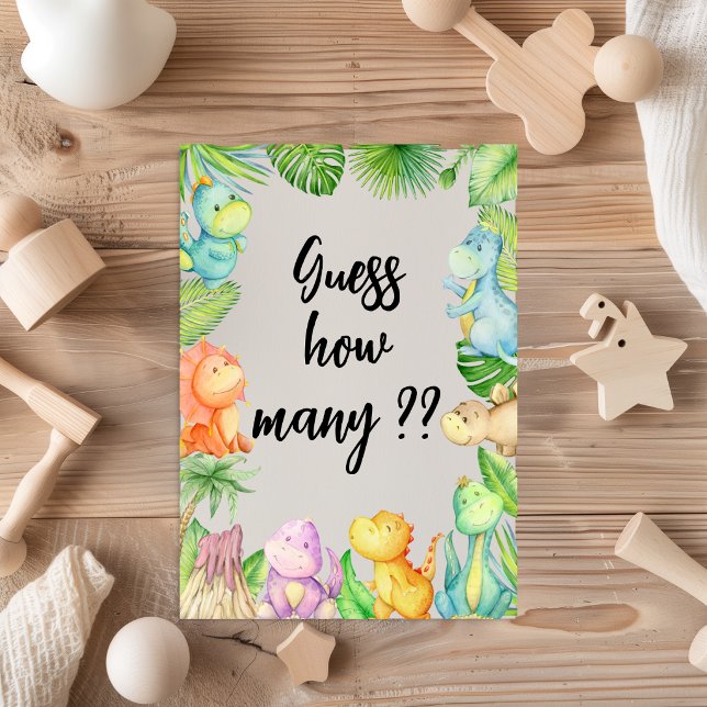 Guess how many Dinosaur Baby Shower Card (Creator Uploaded)