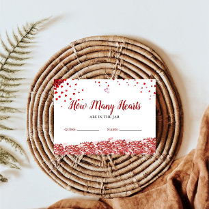 Guess how many Hearts are in the jar Bridal shower Enclosure Card