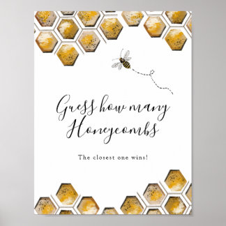 Guess How Many Honeycombs Shower Game Poster
