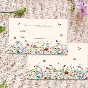 Guess How Many Kisses Bohemian Wildflowers Enclosure Card