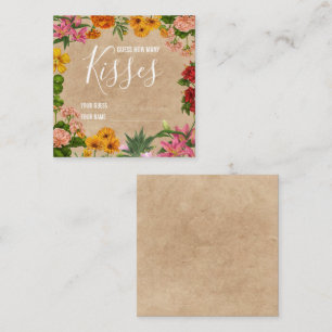 Guess how many kisses bridal Shower game Enclosure Card