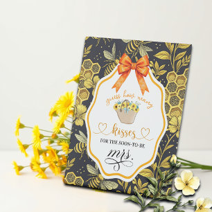 Guess How Many Kisses Bridal Shower Game Pedestal Sign