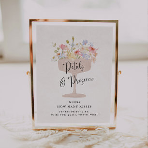 Guess how many kisses bridal shower game poster