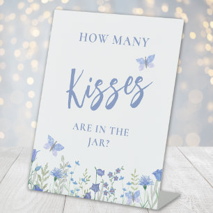 Guess How Many Kisses Bridal Shower Pedestal Sign