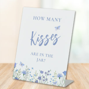 Guess How Many Kisses Bridal Shower Pedestal Sign