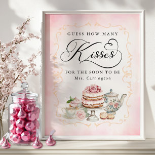 Guess How Many Kisses Bridal Shower Sign