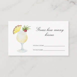 Guess how many kisses Cocktail bridal shower Enclosure Card