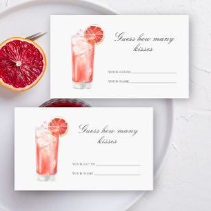 Guess how many kisses Cocktail bridal shower Enclosure Card