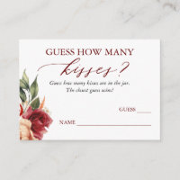 Guess How Many Kisses Fall Floral Game Cards