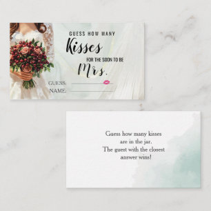 Guess How Many Kisses For Soon To Be Mrs Enclosure Card