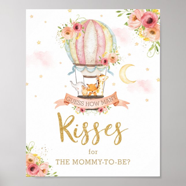 Guess How Many Kisses for the Mommy to Be Game Poster (Front)
