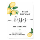 Guess How Many Kisses Lemons Shower Game Sign