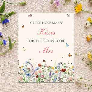 Guess How Many Kisses Sign Bohemian Wildflowers