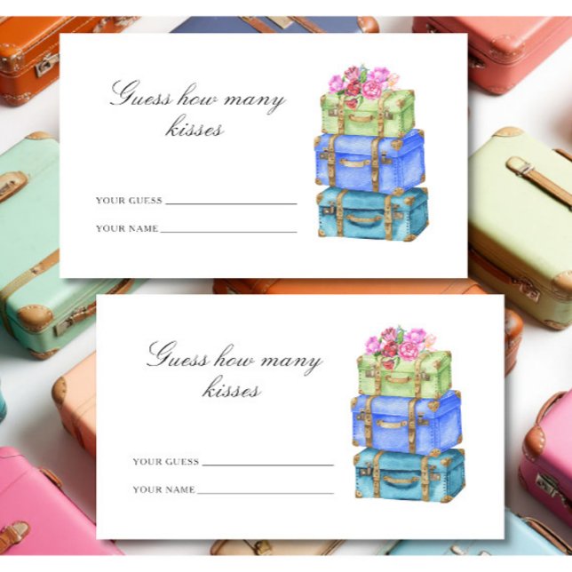 Guess how many kisses Travel bridal shower Enclosure Card (Creator Uploaded)