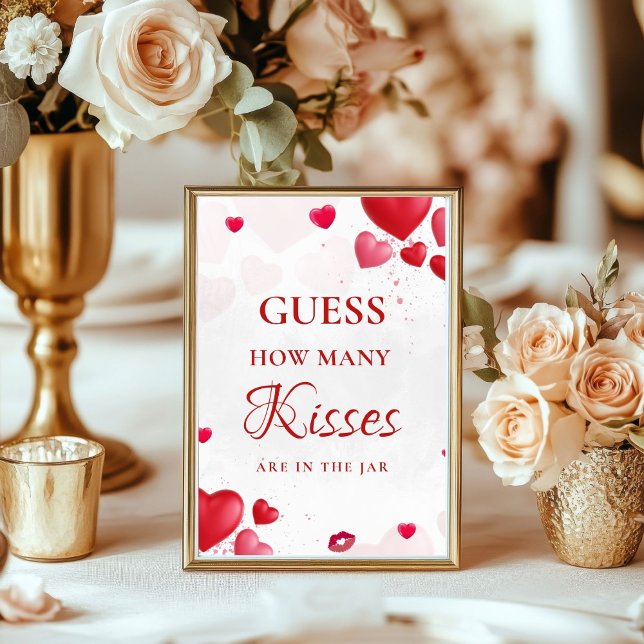 Guess how many Kisses valentine Bridal Shower Sign (Creator Uploaded)
