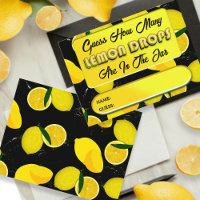 Guess How Many Lemon Drops Black Yellow Fun Game