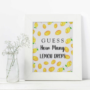 Guess How Many Lemon Drops Bridal Shower Poster