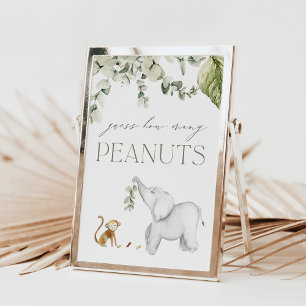 Guess How Many Peanuts Baby Shower Game Sign