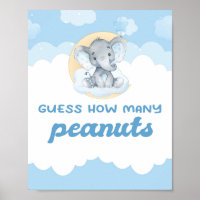 Guess How Many Peanuts Elephant Boy Baby Shower