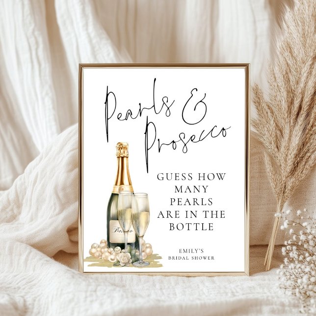 Guess How Many Pearls Are In Bottle Bridal Shower Poster (Creator Uploaded)